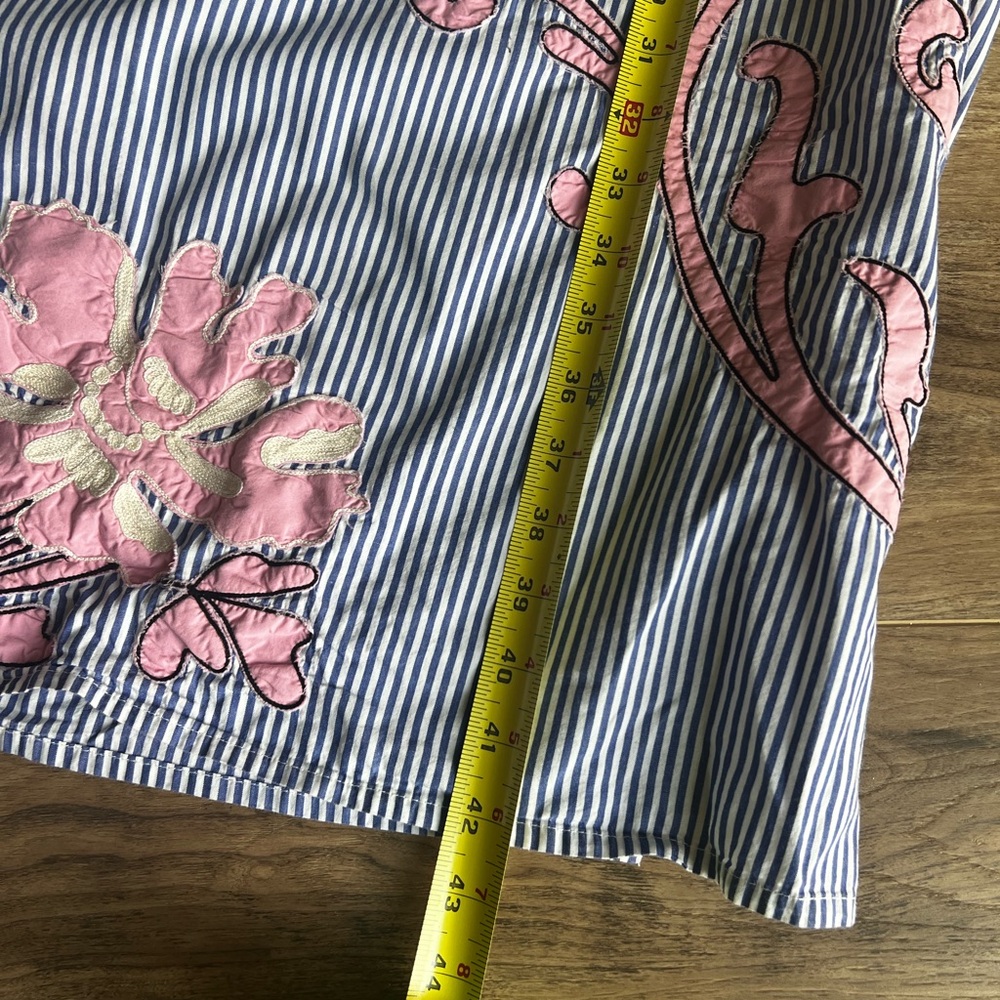 Tory Burch Blue and Pink Striped Midi Dress - Picture 12 of 16